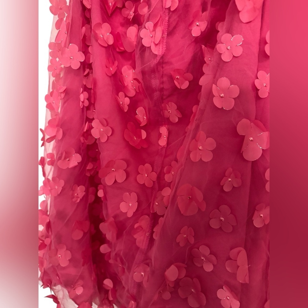SHEIN Hot Pink Floral Sleeveless Stretchy Dress - Picture 4 of 11